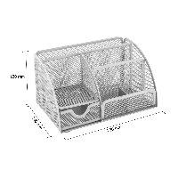 Wiremesh Desk Organiser Pen Holder Silver