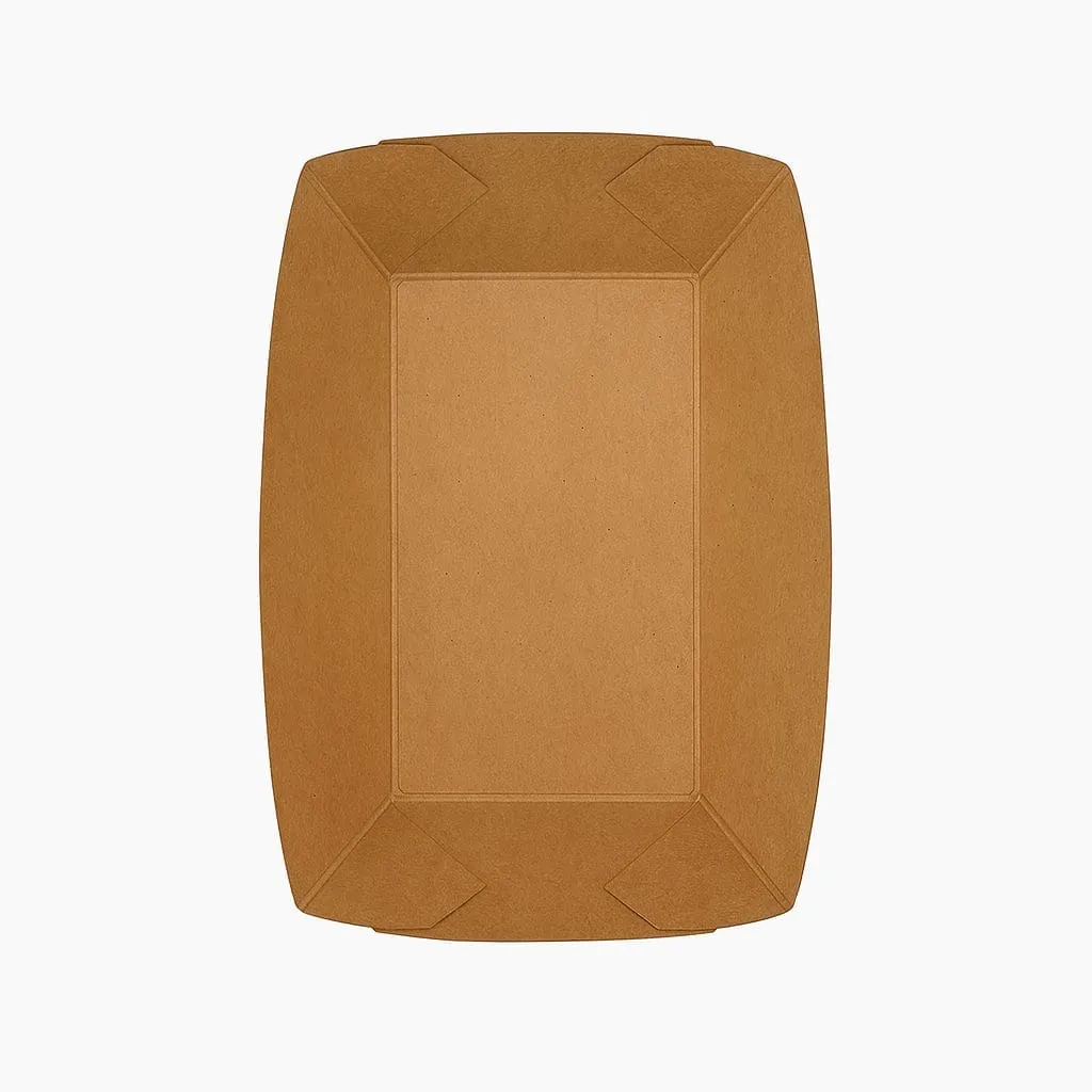 Kraft Medium Food Tray 125mm x 70mm x 50mm Pack of 100