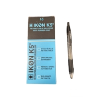 KW Retractable Black Grip Ballpoint Pens Box of 10