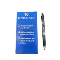 KW Retractable Black Gel Ballpoint Pens Box of 10