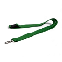 Plain 20mm Lanyard with Hook & Breakaway Clip GREEN