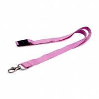 Plain 20mm Lanyard with Hook & Breakaway Clip PINK