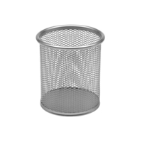 Wiremesh Round Storage Pen Pot Silver