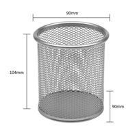 Wiremesh Round Storage Pen Pot Silver