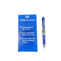 KW Retractable Blue Gel Ballpoint Pens Box of 10