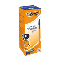 Bic Orange Fine Ballpoint Pen Blue Ink Box of 20