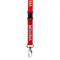 Printed 20mm VISITOR Lanyard with Hook & Breakaway Clip