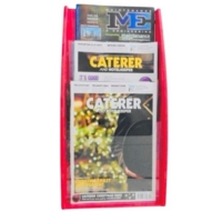 A4 Wall Mounted Brochure 3 Pocket Display Red