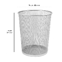 Wiremesh High Round 18L Waste Bin Silver