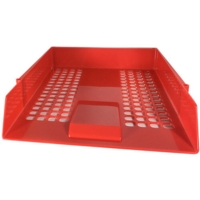 Plastic Stackable A4 Letter Tray   Red