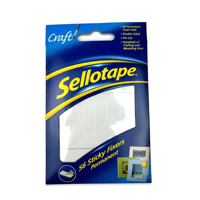 Sellotape 56 x Sticky Foam Fixers Permanent Pack SINGLE