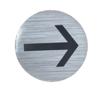 Arrow Aluminium Look 100mm Circle Sign