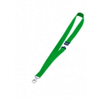 Plain 20mm Lanyard with Hook & Breakaway Clip GREEN