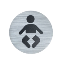 Baby Changing Room 100mm Aluminium Look Circle Sign