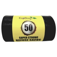 Super Strong Black Refuse Sack. Roll of 50