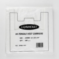 Jumbo Vest Carrier Bags 12 x18 x 24 Box 1000 Lionheart