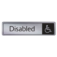 Disabled Aluminium Look 45mm x 175mm Sign