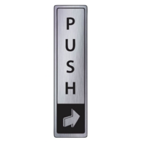 Push Vertical Aluminium Look 45mm x 175mm Sign