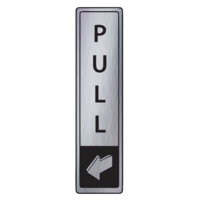 Pull Vertical Aluminium Look 45mm  x 175mm Sign