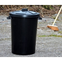 Outdoor Dustbin with Lid 80L Black