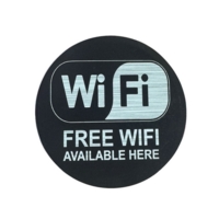 Free Wi-Fi Aluminium Look 100mm Circle Sign