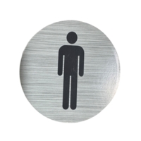 Gents Toilet Aluminium Look 100mm Circle Sign