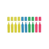 Square Highlighters Assorted Colours Pack of 10