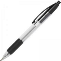 KW Retractable Black Grip Ballpoint Pens Box of 10