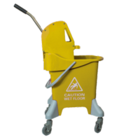 25L Mopping System with Gear Press Wringer,  Yellow