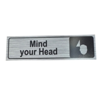 Mind your Head Aluminium Look Rectangular 45mm x 175mm Sign