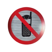Don't Use Mobile Phones Circle Aluminium Look 100mm Sign