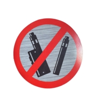 No Vaping Aluminium Look 100mm Circle Sign