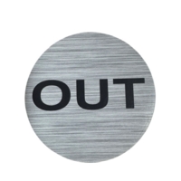 OUT Aluminium Look 100mm Circle Sign