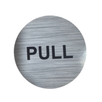 Pull Aluminium Look 100mm Circle Sign