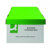 Business Storage Box Box Green White Box of 10