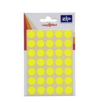 Circle Yellow 13mm Labels Pack of 140