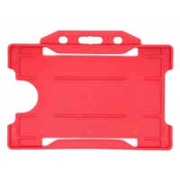 Rigid Plastic ID Card Holder Portrait & Landscape Red