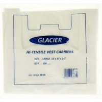 Large Glacier Vest Carrier Bag 11  x 17  x 21  Pack of 2000