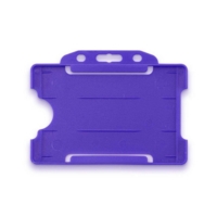 Rigid Plastic ID Card Holder Portrait & Landscape PURPLE