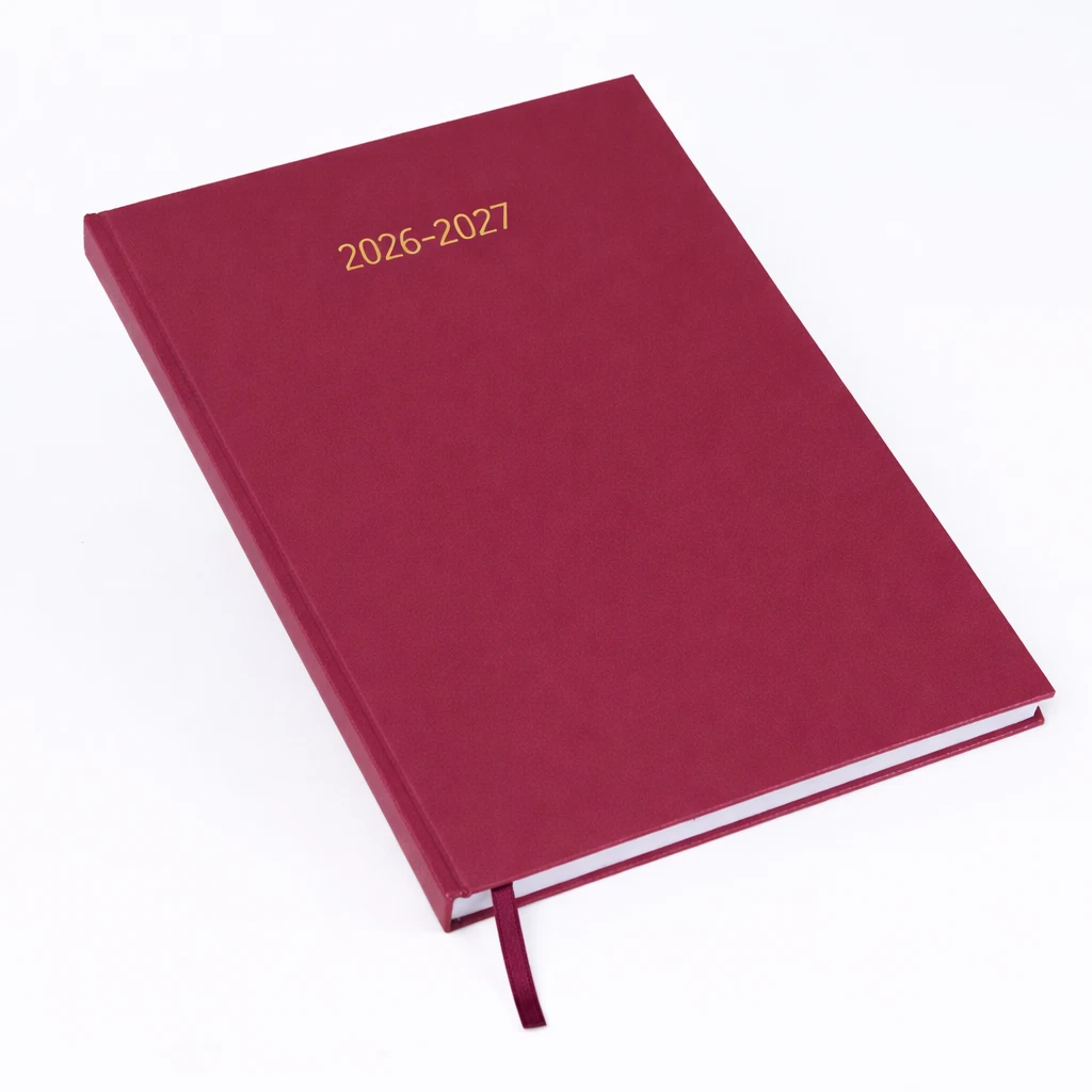 A4 Academic Week to View Diary Burgundy 2026-2027