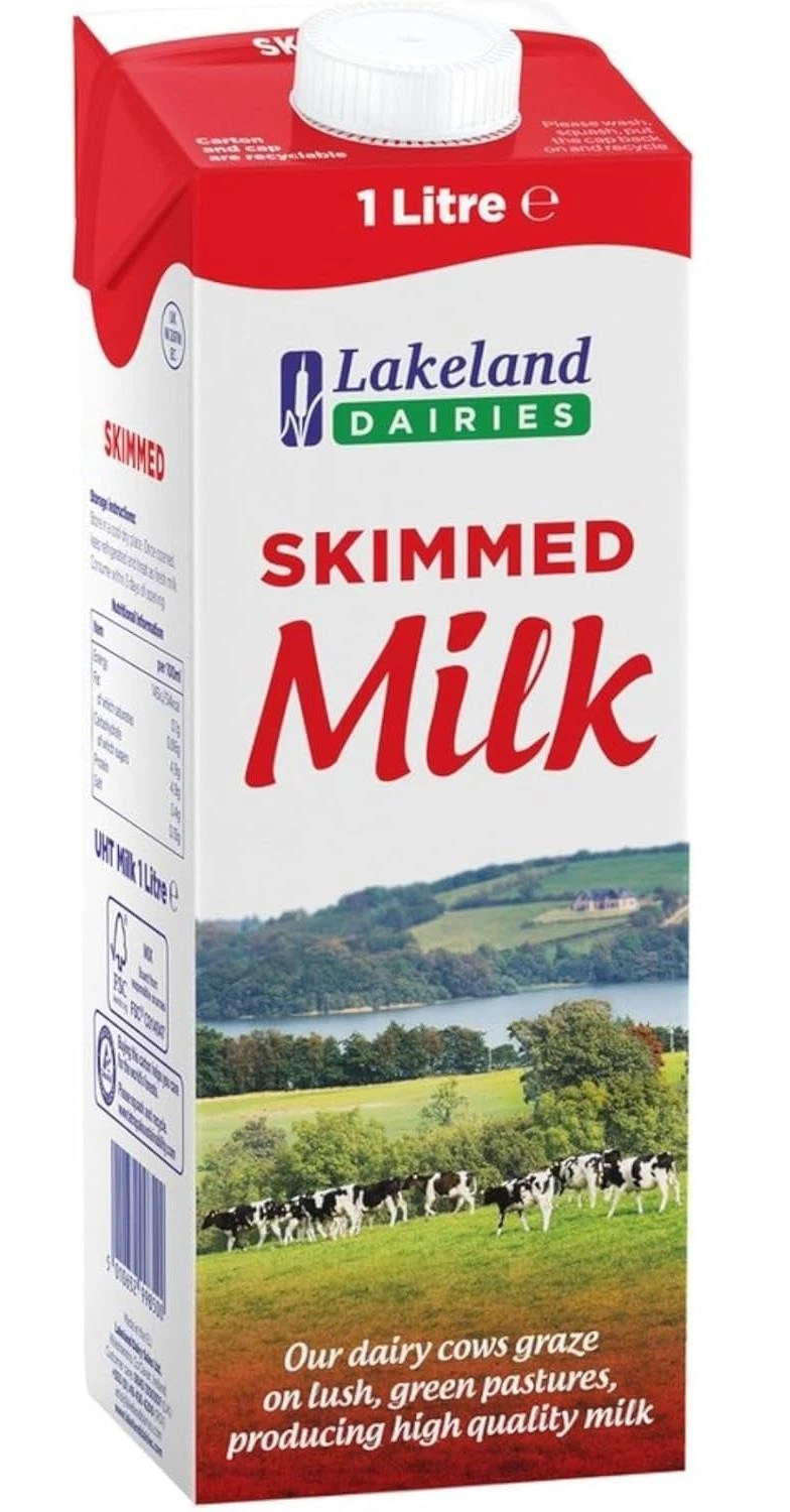 Skimmed 1L Long Life Milk Carton Case of 12