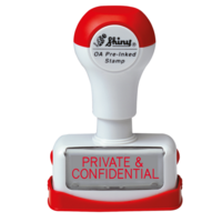 PRIVATE & CONFIDENTIAL Word Self Inking Red Ink Stamp