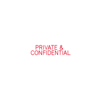 PRIVATE & CONFIDENTIAL Word Self Inking Red Ink Stamp