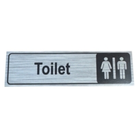 Toilet  Aluminium Look Sign Rectangular 45mm x 175mm