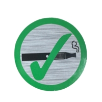 Vaping Allowed Aluminium Look 100mm Circle Sign