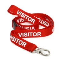 Printed 20mm VISITOR Lanyard with Hook & Breakaway Clip