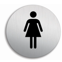 Ladies Toilet Aluminium Look 100mm Circle Sign