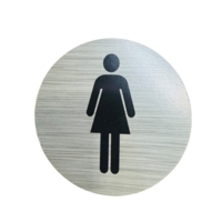 Ladies Toilet Aluminium Look 100mm Circle Sign