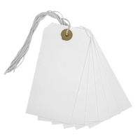 White Strung Tags E27 55mm x 37mm Box of 1000
