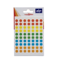 Circle Assorted Colours 8mm Labels Pack of 490